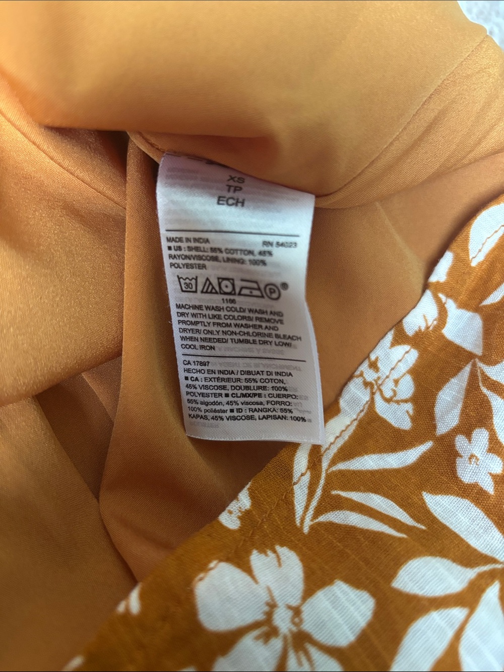 Floral Ruffle Off-Shoulder Dress in Mustard - Picture 6 of 6